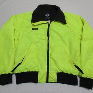 Vintage Columbia Neon Green Radial Sleeve Ski Jacket Men's Size Medium